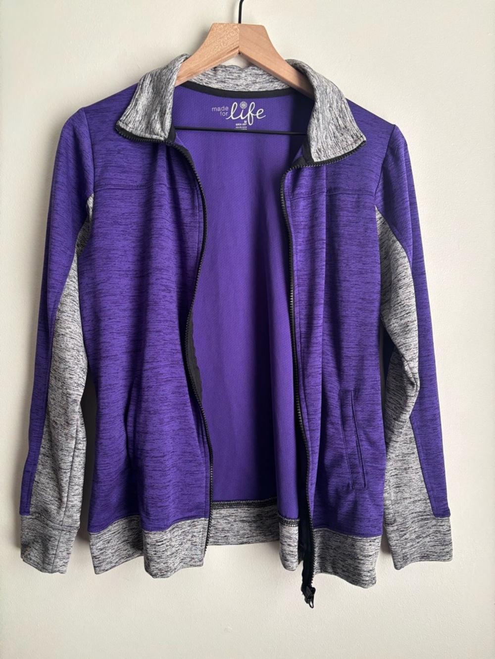 Made For Life Purple Quick-Dri Zip Up Athletic Jacket Women’s Medium Activewear - Picture 5 of 14